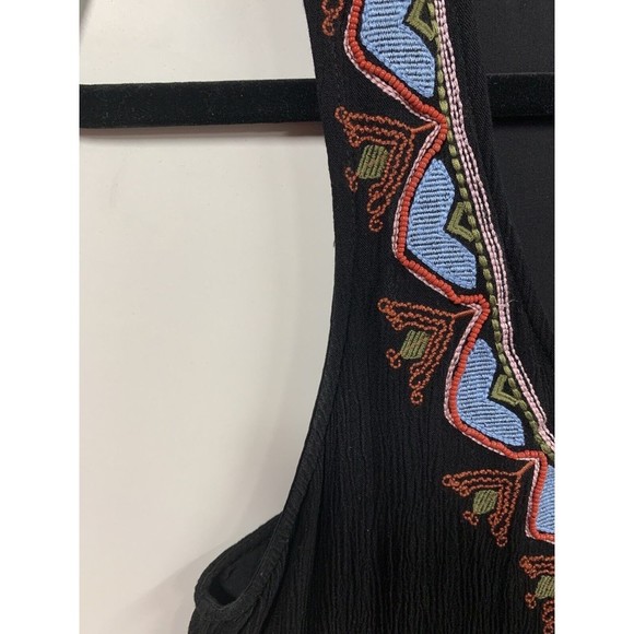 Honey belle Embroidered Black Mini‎ Dress Boho Style Size Small - Picture 5 of 11
